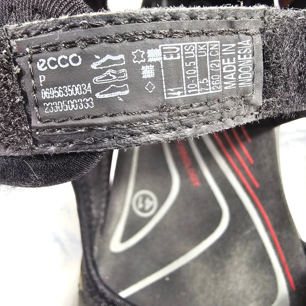 ECCO Yucatan Sport Sandals Womens 41 10-10.5 Black Grey Leather Hiking Trail